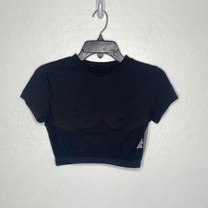 SHEIN black crop top mesh bottom